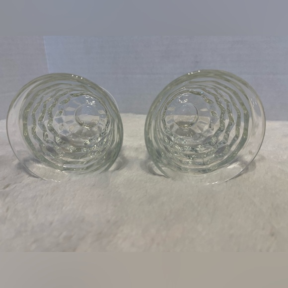 2~Vintage Indiana Glass Colony Whitehall clear cubist footed water tumblers - Picture 4 of 4